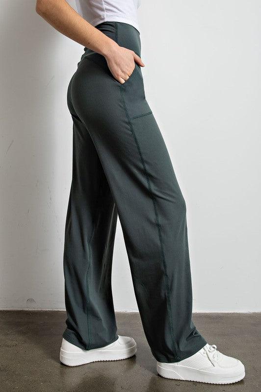 Butter Soft Straight Leg Pants Smoked Spruce Lounge Pants