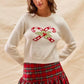 SO ME Christmas Candy Cone Cropped Sweater - DAVERRI FASHIONS