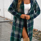 Devine Plaid Long Sleeve Hooded Coat - DAVERRI FASHIONS