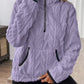 Cozy Sherpa Half Zip Sweatshirt - DAVERRI FASHIONS