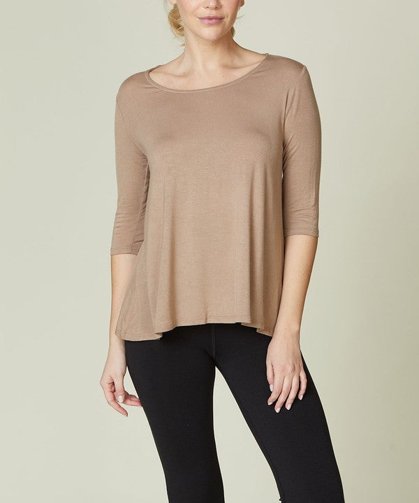 BAMBOO ELBOW TUNIC T TAUPE