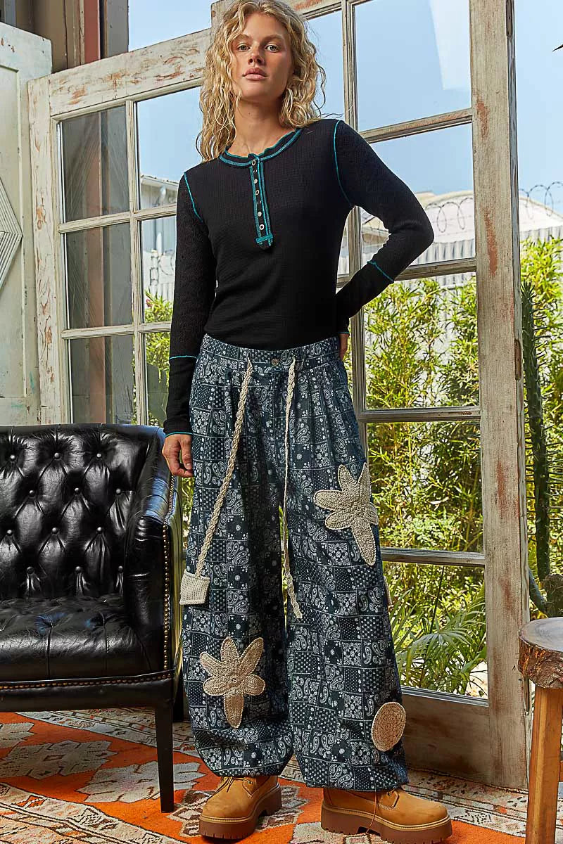 POL Long Sleeve Top with Contrasting Stitching | Daverri Fashions
