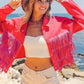 BiBi Rhinestone Fringe with Studed Collar Jacket - DAVERRI FASHIONS
