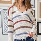 ADORA Frayed Edge Stripe Sweater Sweaters