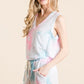 BiBi Tie Dye Textured Knit Top and Shorts Set Short Sets