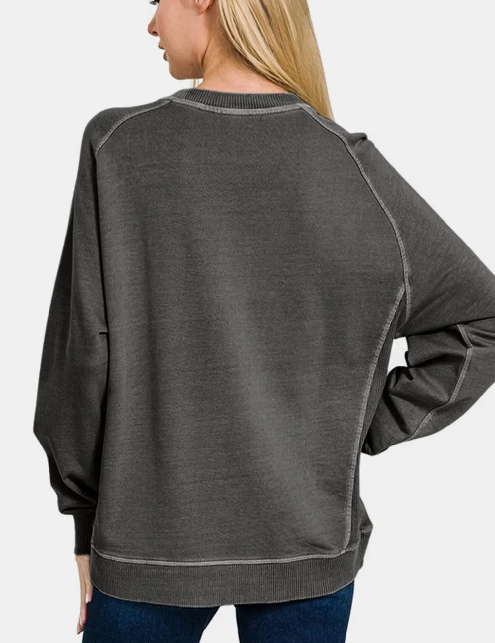 Zenana Full Size Pigment Dyed French Terry Sweatshirt | Sweatshirts Daverri Fashions