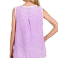 Zenana Double Gauze Raw Edge Acid Washed Tank