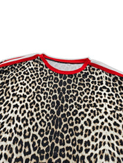 Leopard Round Neck Top and Pants Two-Piece Set | Loungewear Sets Daverri Fashions