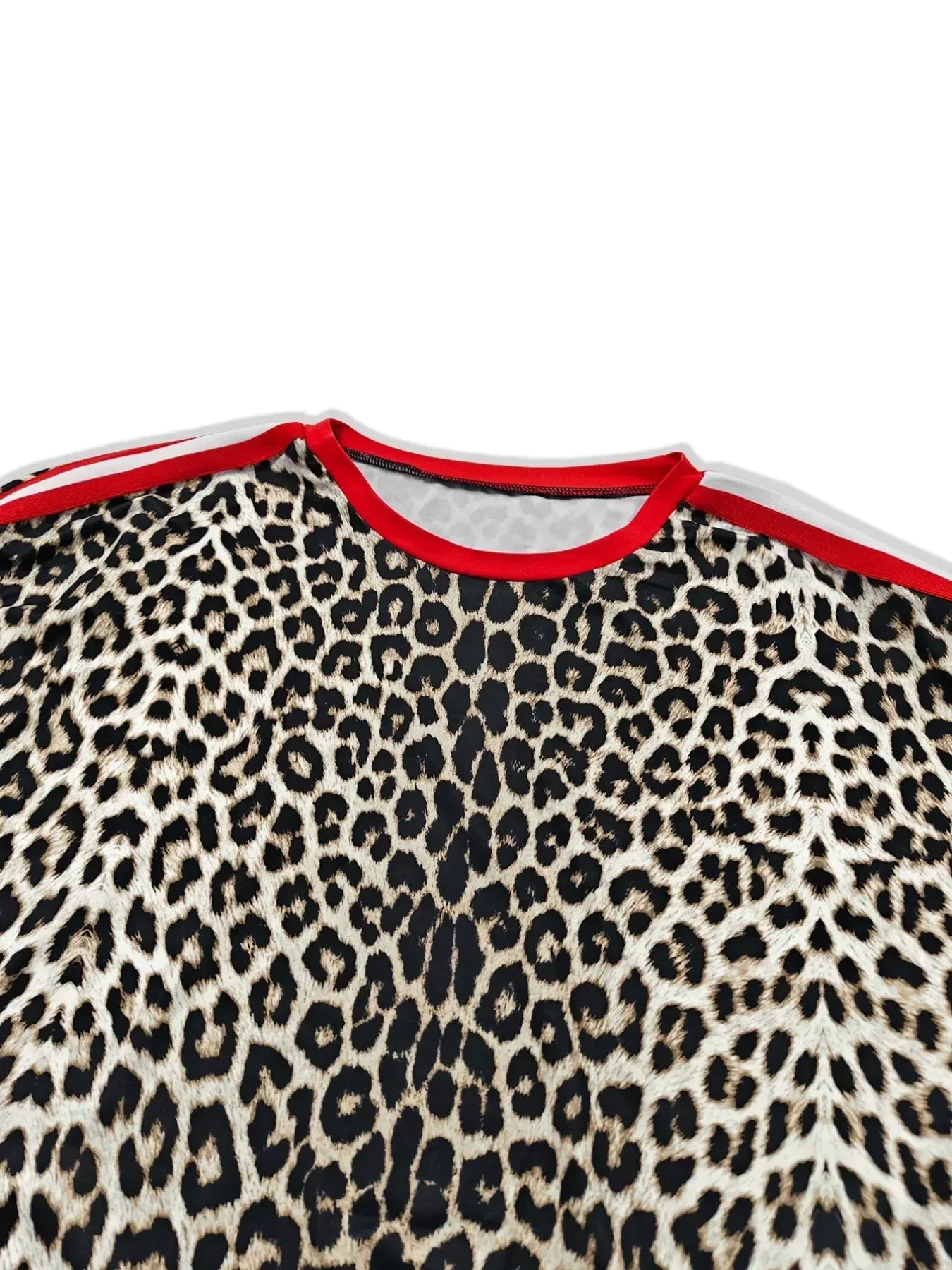 Leopard Round Neck Top and Pants Two-Piece Set - DAVERRI FASHIONS