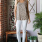 Heimish Full Size Front Button Animal Print Sleeveless Top Plus Size Tops