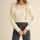 MABLE Ruffled Lace Crochet Sweater - DAVERRI FASHIONS