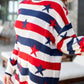 Daverri Stars and Stripes sweater: red, white, navy knit stripes with stars