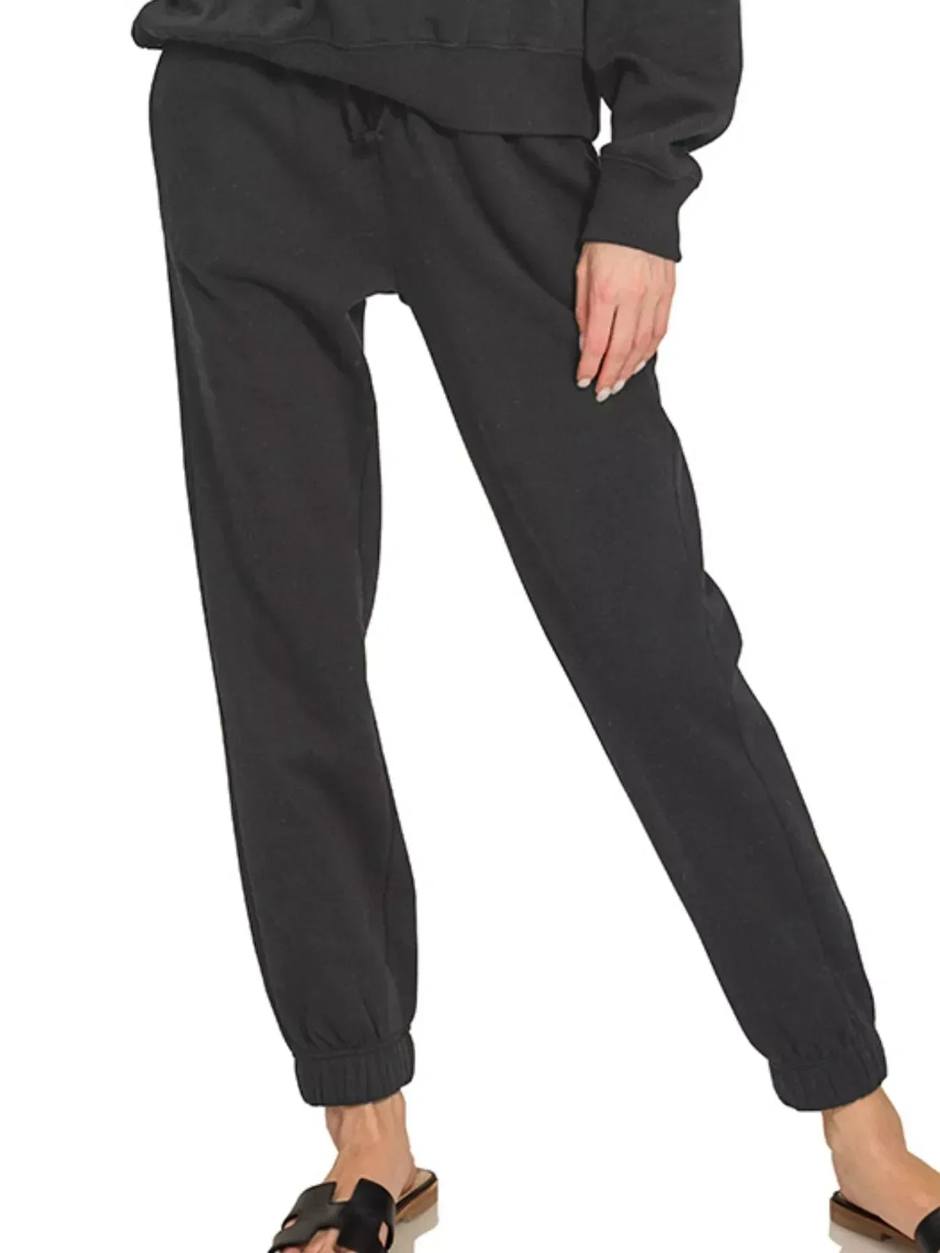 Zenana Fleece Long Sleeve Pullover & Jogger Set - DAVERRI FASHIONS
