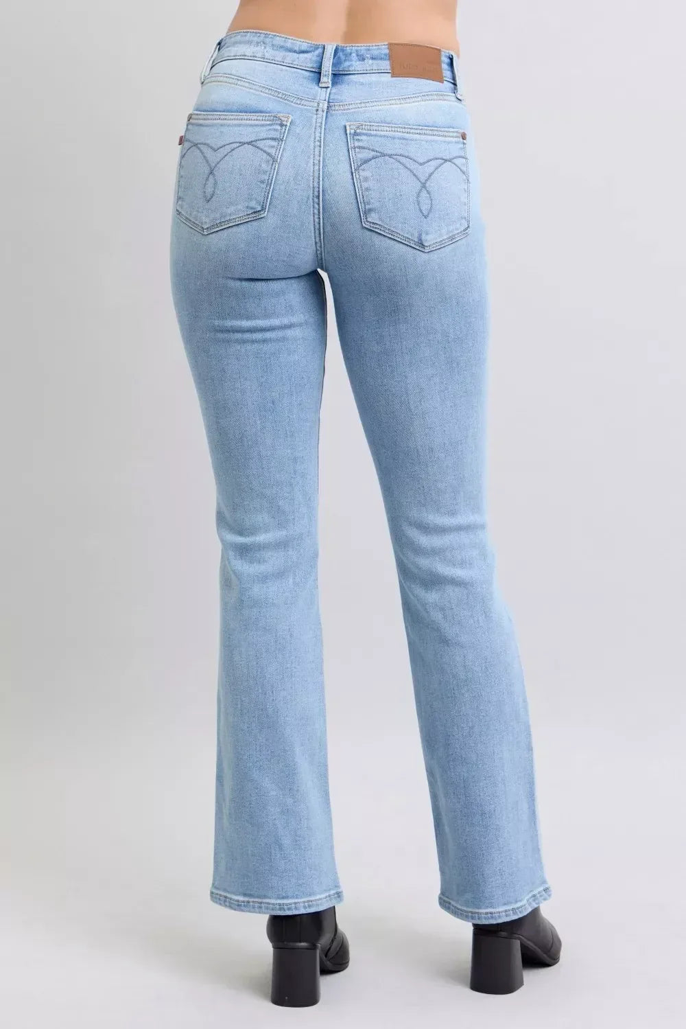 Judy Blue Mid Rise Thermal Bootcut Jeans - DAVERRI FASHIONS