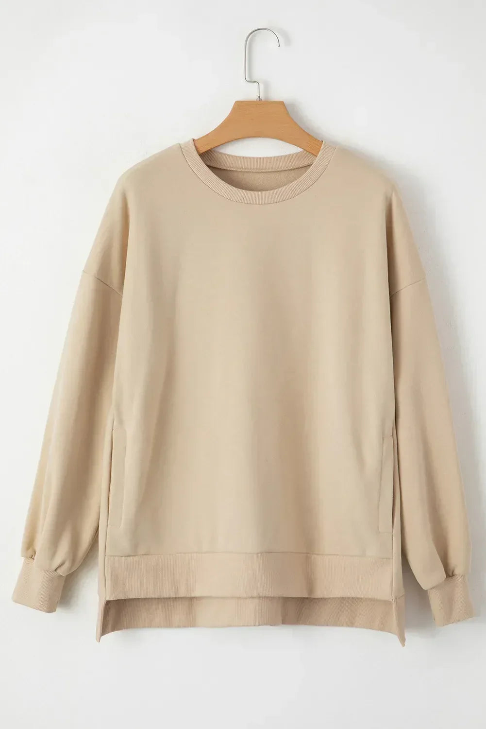 Round Neck Long Sleeve Sweatshirt - DAVERRI FASHIONS