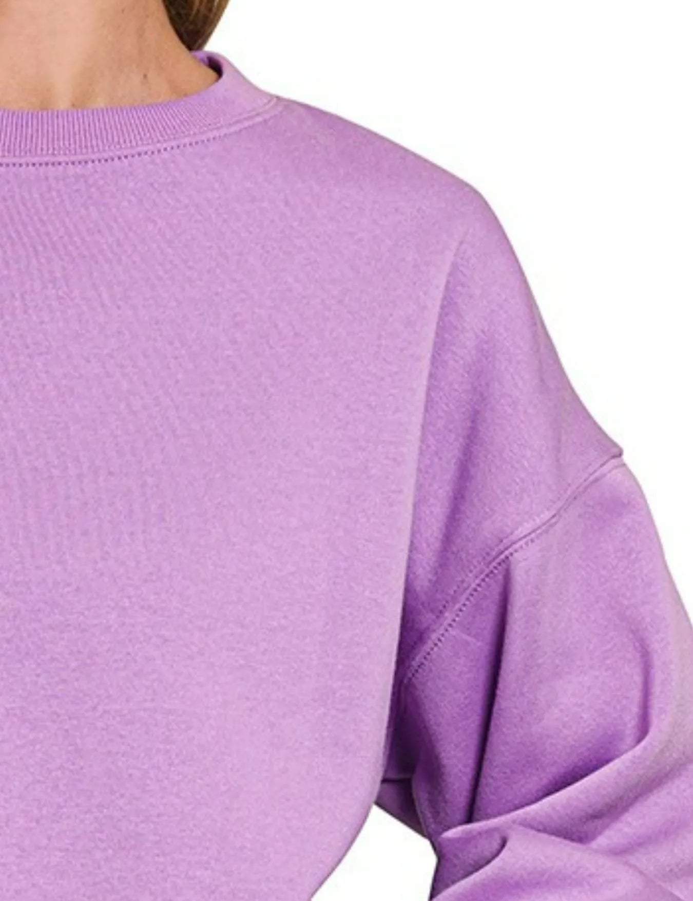 Zenana Fleece Crewneck Long Sleeve Sweatshirt | Daverri Fashions