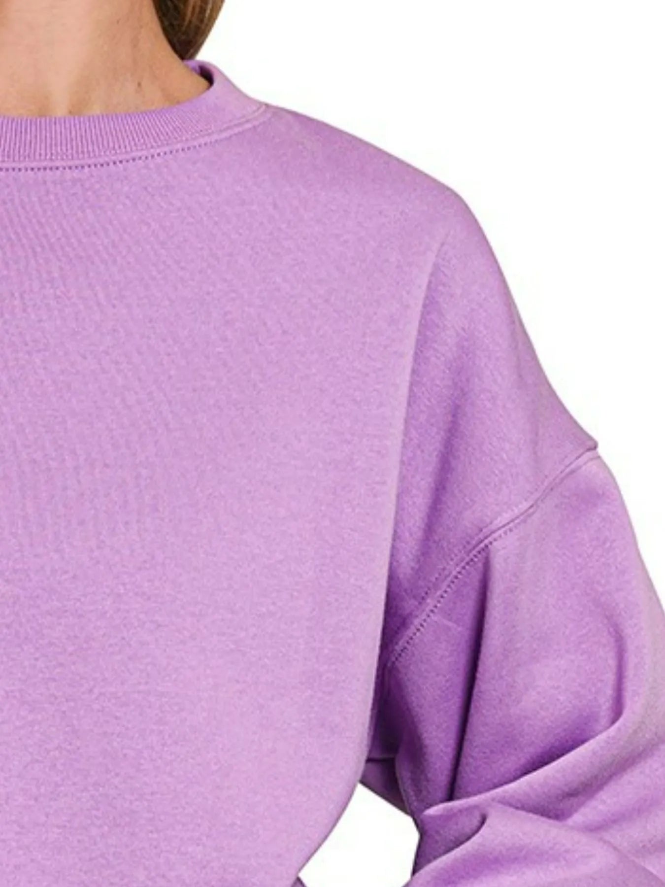 Zenana Fleece Crewneck Long Sleeve Sweatshirt | Daverri Fashions