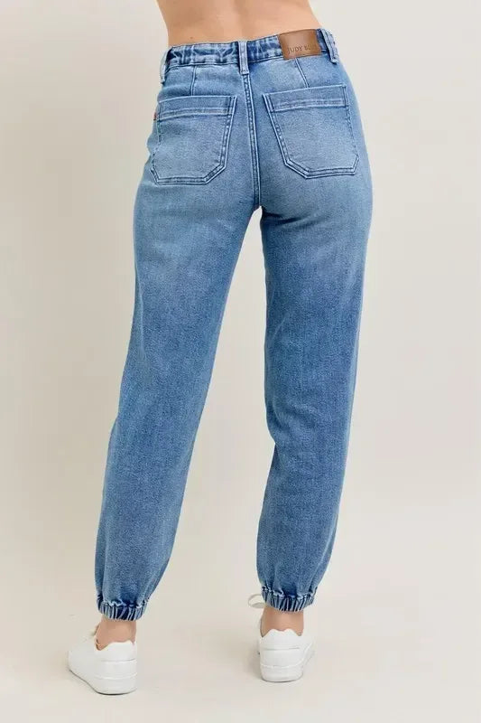 Judy Blue Full Size High Waist Denim Jogger - DAVERRI FASHIONS