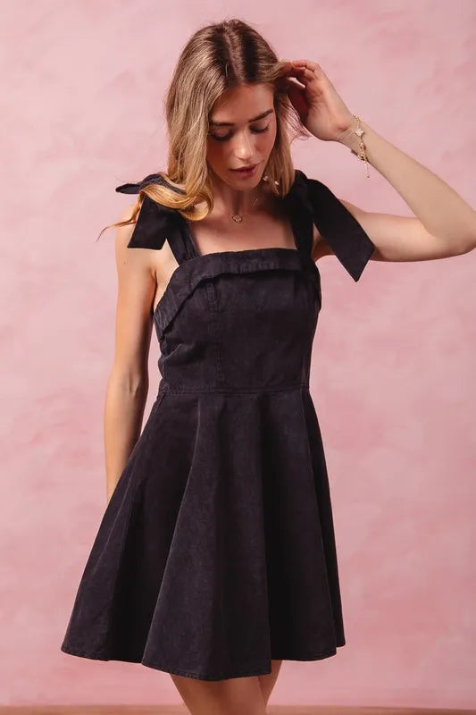 SO ME Fit and Flare Washed Gameday Dress | Daverri Fashions