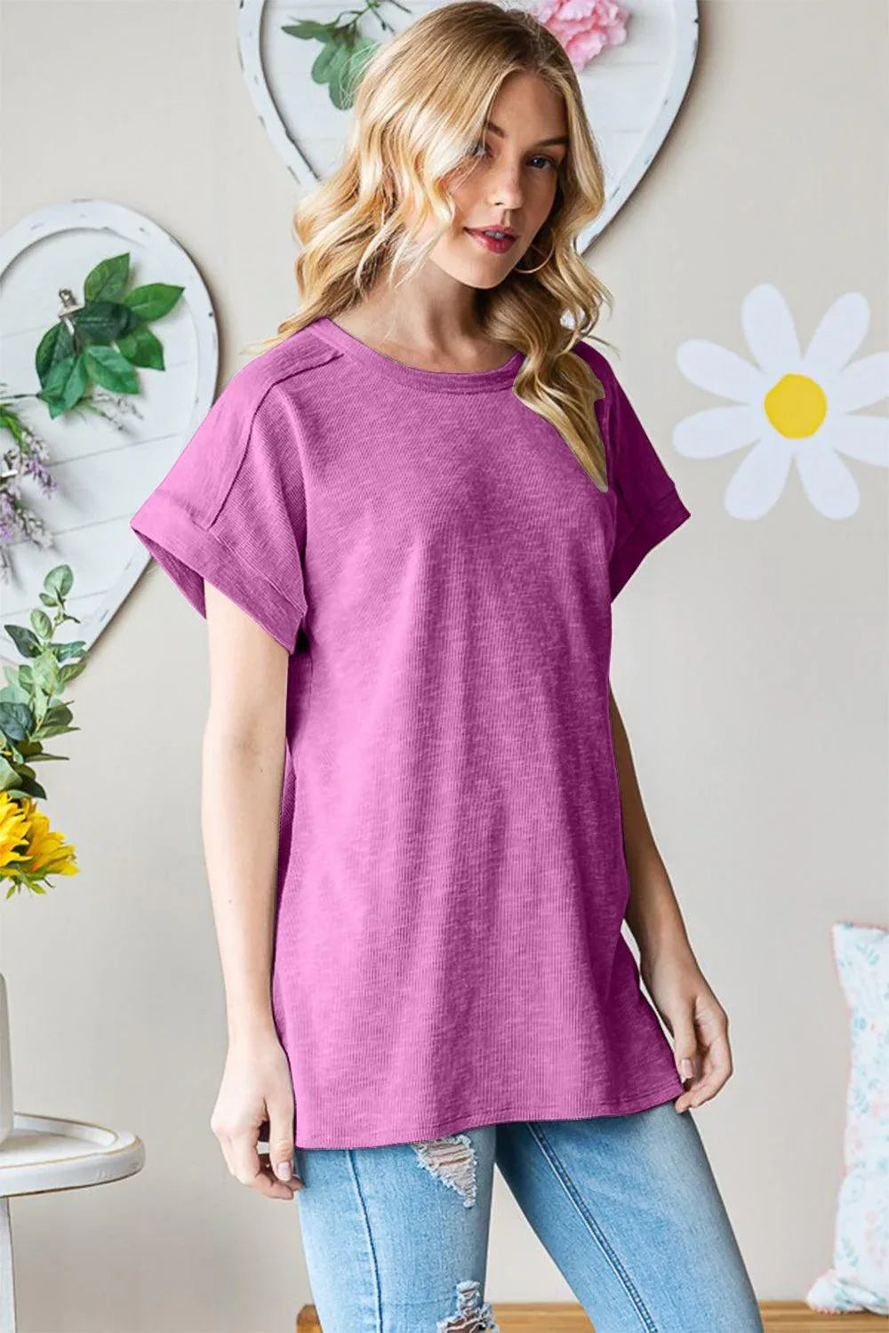 Heimish Full Size Short Sleeve Round Neck T-Shirt - DAVERRI FASHIONS
