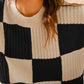 SO ME Check Plaid Casual Sweater Top