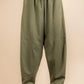 VERY J Olive Solid Barrel Comfy Woven Pants Pants