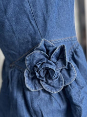 Ruffled Layered Scoop Neck Denim Dress | Daverri Fashions