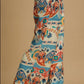 Umgee Full Size Wide Leg Border Print Pants Plus Size Pants