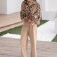 Leopard Button Up Shirt - DAVERRI FASHIONS