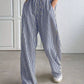 Daverri striped high-waisted wide-leg pants, blue white vertical stripes