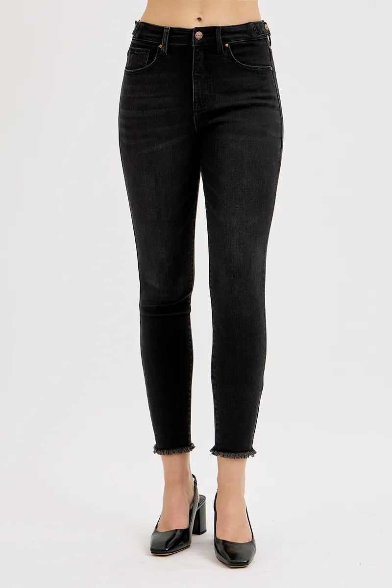 RISEN Full Size Tummy Control High Rise Adjustable Waist Skinny Jeans Plus Size Jeans