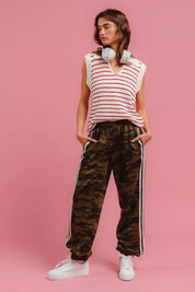 BiBi Side Lines Camouflage Track Pants | Daverri Fashions