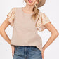 Ces Femme Round Neck Floral Short Sleeve Top - DAVERRI FASHIONS