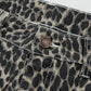 Daverri Leopard Print High Waist Barrel Jeans with vintage button closure