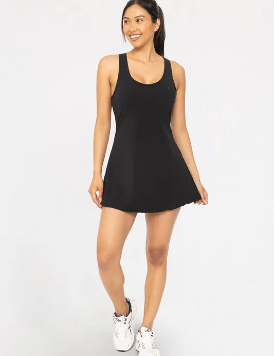 BLACK L MONO B Adjustable Active A-line Dress | Daverri Fashions