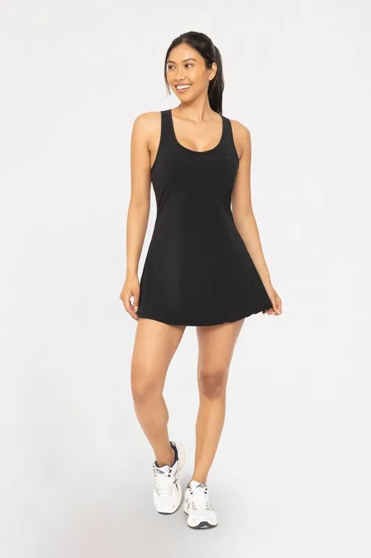 MONO B Adjustable Active A-line Dress BLACK