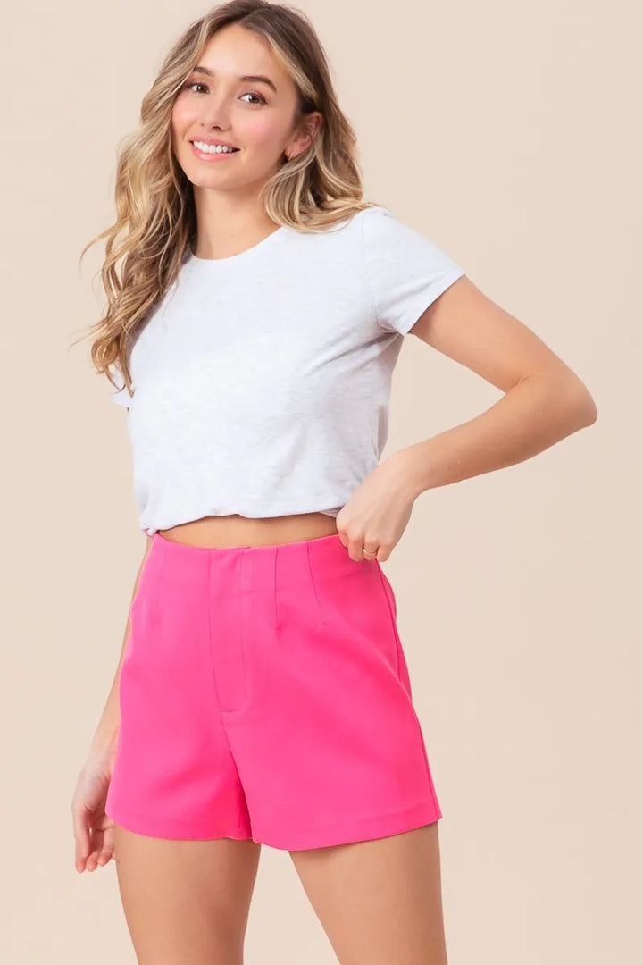 BiBi Pink Bandless Tailored Shorts Shorts