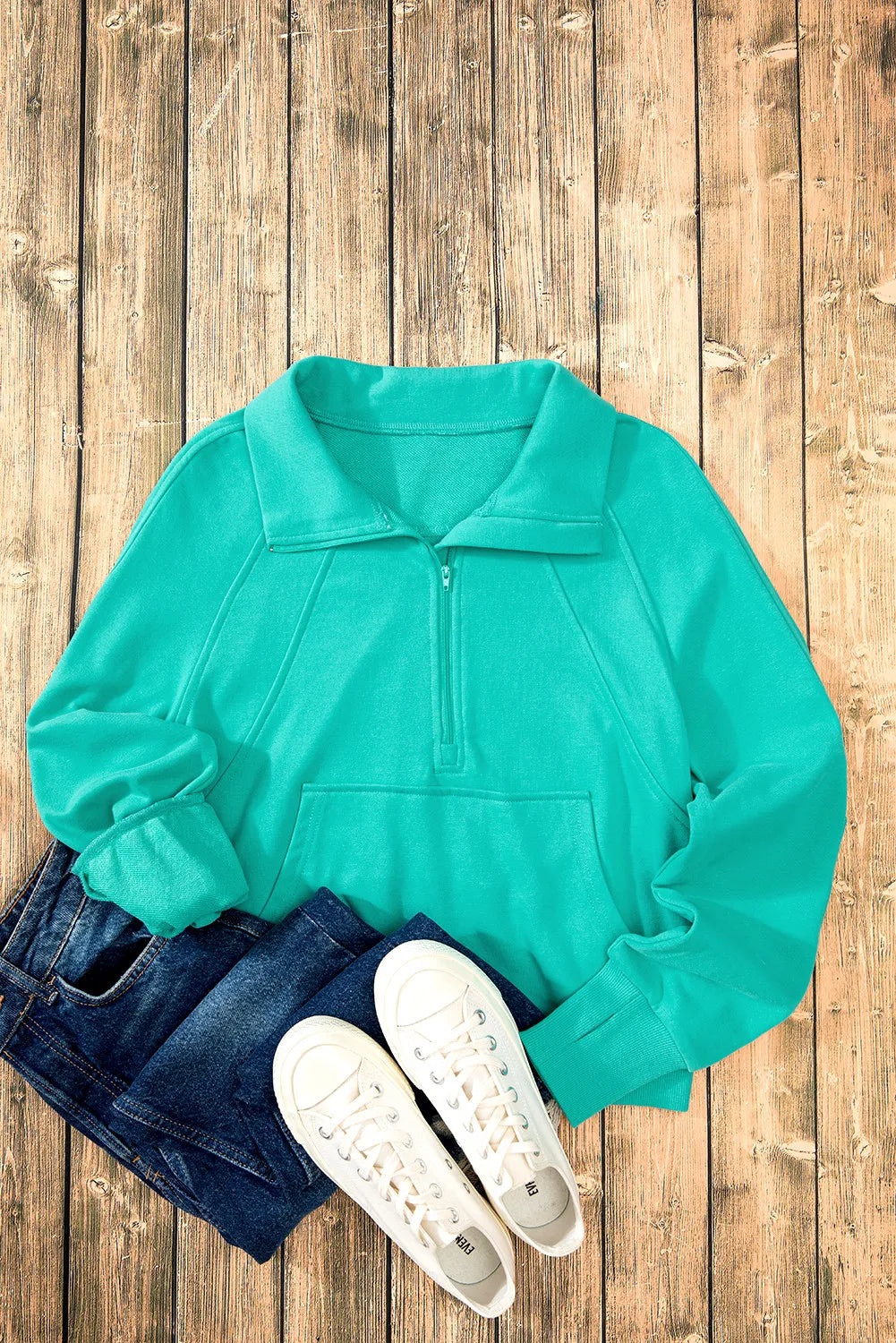 Half Zip Long Sleeve Sweatshirt | Sweatshirts Daverri Fashions