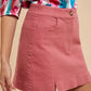 Annie Wear Comfort Stretch Cotton Slit Detailed Mini Skirt