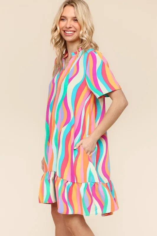 Haptics Tiered Woven Ruffle Hem Dress Knee Length Dresses