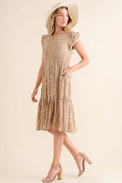 And The Why Boho Printed Tiered Dress | Knee Length Dresses Daverri Fashions
