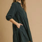 Umgee Tiered Johnny Collar Balloon Sleeve Dress Mini Dresses