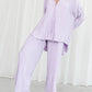 Button Up Long Sleeve Top and Pants Set - DAVERRI FASHIONS