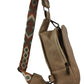 Abstract Pattern Adjustable Strap Vegan Leather Sling Bag - DAVERRI FASHIONS
