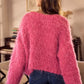 SO ME Soft Touch Hairy Loose Fit Cozy Sweater Cardigan - DAVERRI FASHIONS