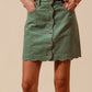SO ME Scallop Buttoned Front Corduroy Mini Skirt Skirts