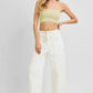 RISEN Full Size High Rise Crop Wide Barrel Cargo Pocket Jeans Plus Size Cargo Jeans