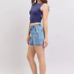 Judy Blue mid-rise denim shorts, blue five-pocket light wash design