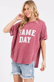 Mittoshop GAME DAY Round Neck Short Sleeve T-Shirt | T-Shirts Daverri Fashions