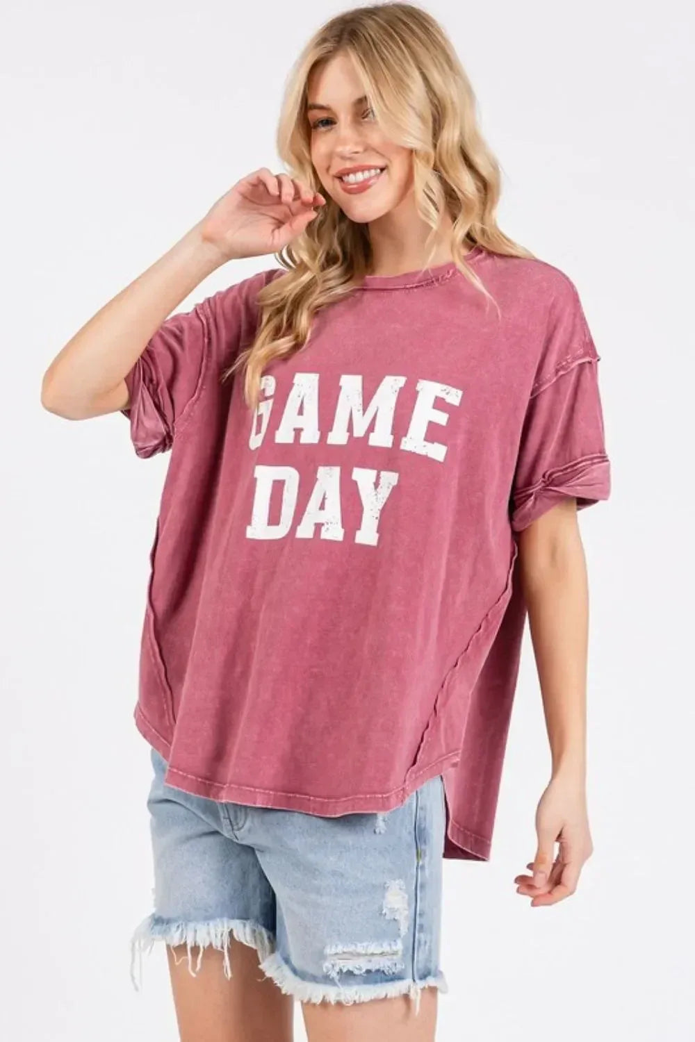 Mittoshop GAME DAY Round Neck Short Sleeve T-Shirt - DAVERRI FASHIONS